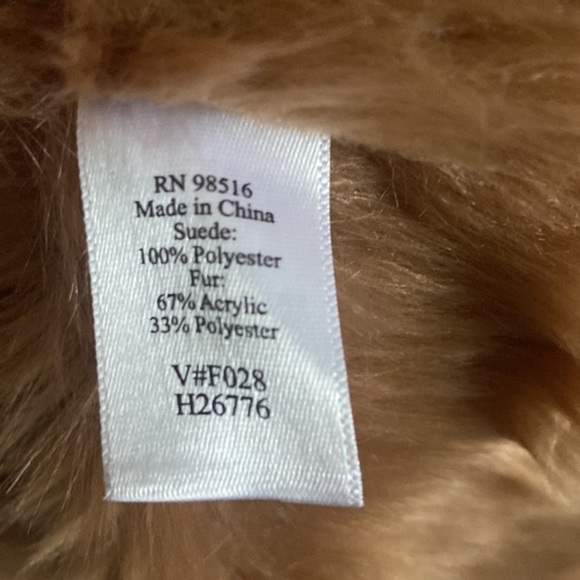 Coldwater Creek faux fur vegan suede jacket size small - Picture 4 of 6